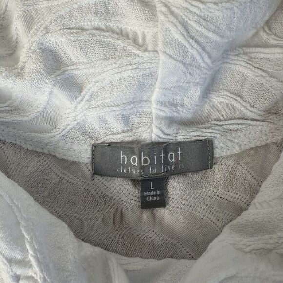 Habitat Blouse Tank Womens Large White Mock Neck Pocket Swirl Tank Top - Picture 7 of 10